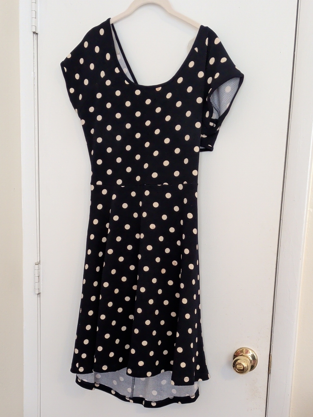 Black Polka Dot Fit-and-Flare Dress
